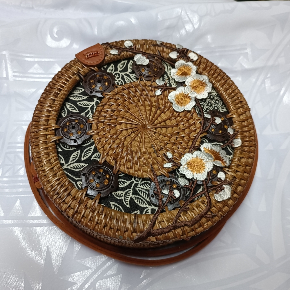Handwoven Round Rattan Bag